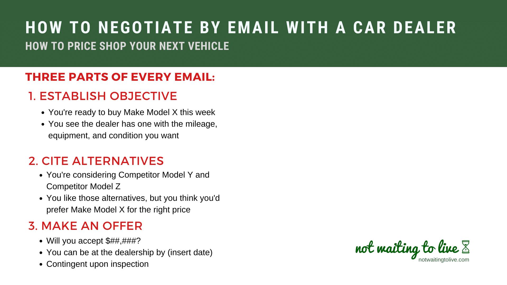 How to Negotiate a Car Deal by Email not waiting to live