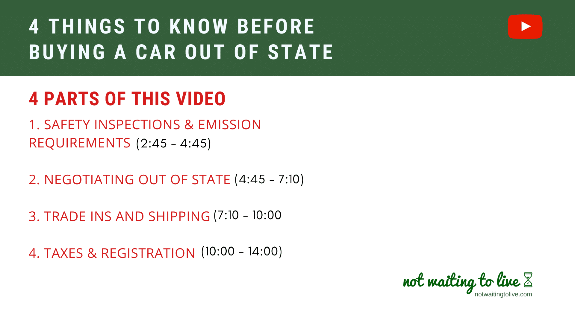 Buying a Car Out of State (4 Things to Know) not waiting to live