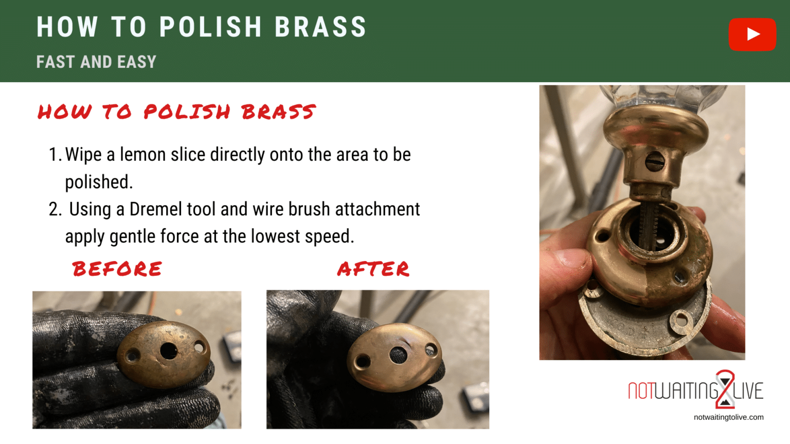 How to Polish Brass Fast and Easy (1 Oddly Satisfying Trick) not